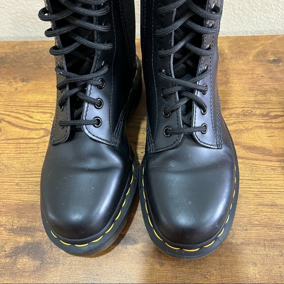 Dr Martens Smooth Leather Mid Calf Boots US M5/W6 1490 Black Goth Grunge Preppy - Picture 4 of 10